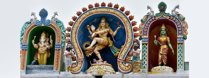 Frente de un templo hindú